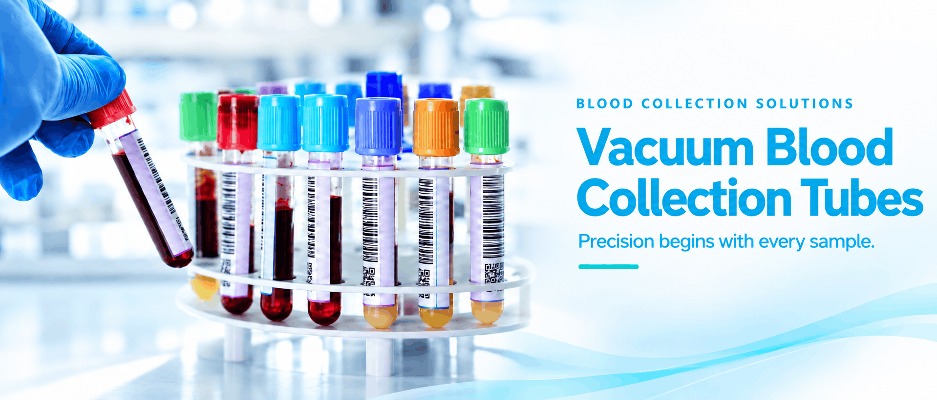Vacuum tubes and clinical lab banner